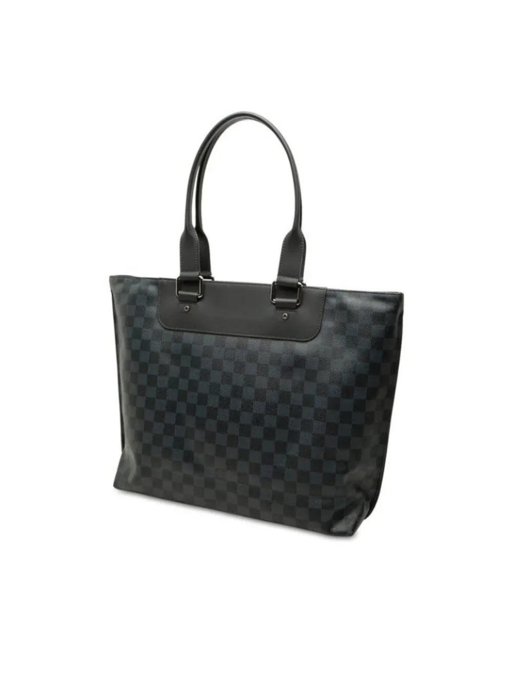 Louis Vuitton Damier Cobalt Cabas Voyage Tote Bag Navy Black Leather